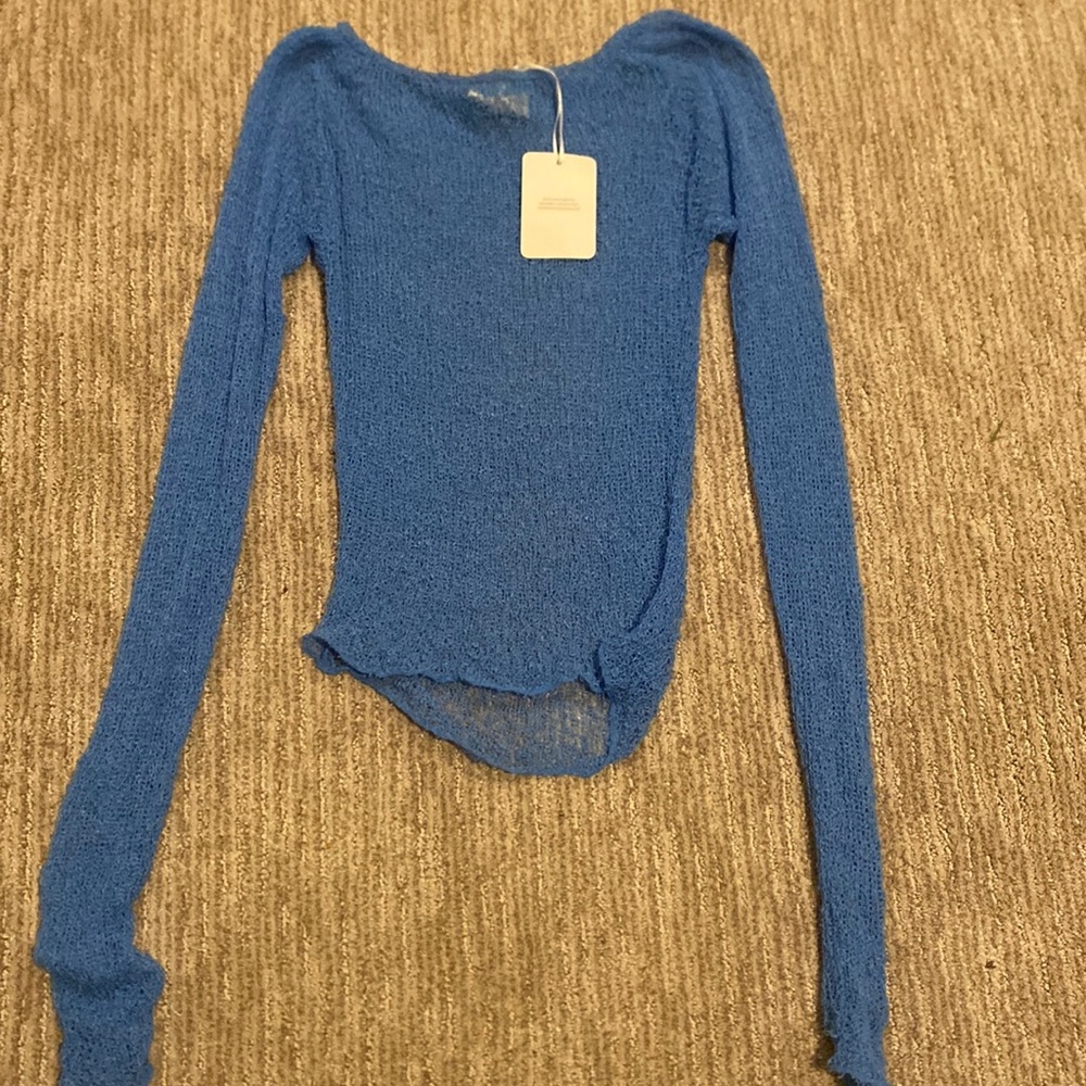 Ambra Maddalena blue shirt